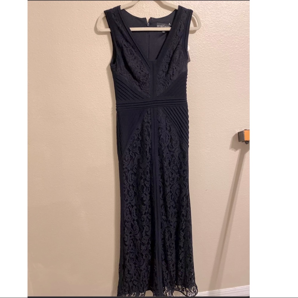 NWT Betsy & Adam Formal Long Dress Gown Navy
